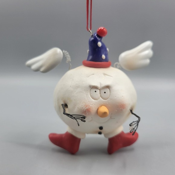 The Unbranded Brand Other - Whimsical Angel Snowball Christmas Ornament Wings Hat Boots Holiday Decor